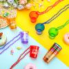 12 Pcs Birthday Squad Shot Glass Necklace Shot Cups Plastic Glasses on Beaded Necklace Funny Beaded Squad Cups for Adults Birthday Wedding Party Supplies Favors, 6 Colors view 3