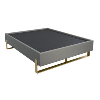 VANT Elevated Platform Bed - Burnished Brass - Califronia King Size - Zigrino Mineral - Easy Assembly Bed Frame - No Box Spring Needed - Sleek Modern Design for Any Bedroom