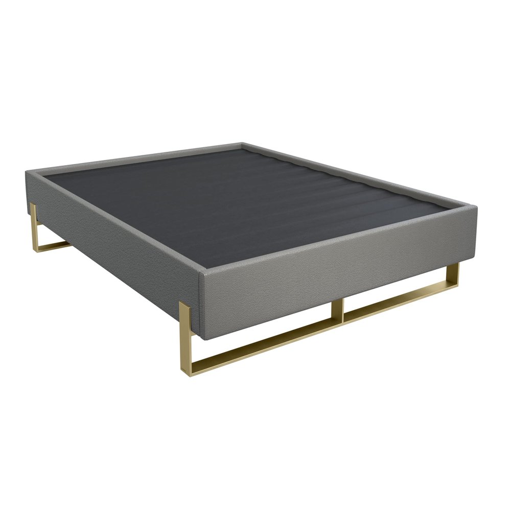 VANT Elevated Platform Bed - Burnished Brass - Califronia King Size - Zigrino Mineral - Easy Assembly Bed Frame - No Box Spring Needed - Sleek Modern Design for Any Bedroom