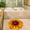 UKELER Unique Sunflower Rugs for Bedroom Bathroom 4' Decorative Floral Area Rugs Comfy Soft Bedside Rug for Kids, Yellow view 2