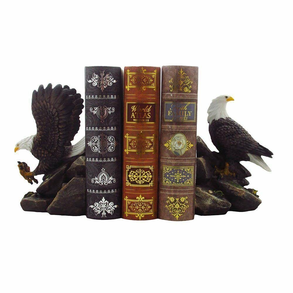 1 Pcs of Bald Eagle Bookend Set for Patriotic Office Book Shelf Decorations