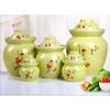 QPZK Yellow Traditional Chinese Porcelain Pickle Jar, Ceramic Fermentation Crock Pickling Pot,Fermenting Jar with Water Seal Airlock Lid Stoneware Fermenter for Kimchi Sa 7KG view 2