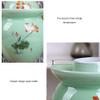 QPZK Yellow Traditional Chinese Porcelain Pickle Jar, Ceramic Fermentation Crock Pickling Pot,Fermenting Jar with Water Seal Airlock Lid Stoneware Fermenter for Kimchi Sa 7KG view 4