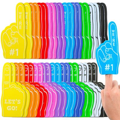 Sinmoe 100 Pcs Mini Foam Fingers Football Party Favors #1, Multicolor