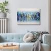 100% Hand Painted Abstract Wall Art Blue Rhapsody Textured Oil Painting on Canvas, Modern Abstract Seascape Paintings Artwork for Bedroom Living Room Home Decoration 20x28 Stretched and Framed view 4