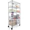 4000 LBS Heavy Duty Metal Shelving Unit  36x18x76 NSF 5-Tier Wire Rack with Wheels, Adjustable Garage Storage Shelves, Chrome Wire Shelving for Kitchen, Warehouse, Bakers Rack  Crescent view 1