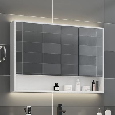JWW Wooden Medicine Cabinet, Toilet Cabinet, Bathroom Mirror Cabinet, Wall Mounted Storage Cabinet for Kitchen Living Room Entryway (Color : White, Size : 80 * 70cm-31 * 28in)