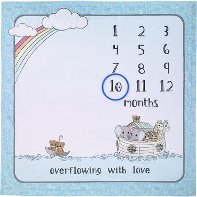 Precious Moments 223409 Overflowing with Love Fabric/Plastic Noahs Ark Milestone Blanket