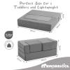 MeMoreCool Kids Play Couch Sofa  Grey Modular Convertible Foam Couch Soft Fold-Out Toddler Seating for Creative Play, Reading, Resting & Playroom Fun view 2