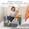 MeMoreCool Kids Play Couch Sofa  Grey Modular Convertible Foam Couch Soft Fold-Out Toddler Seating for Creative Play, Reading, Resting & Playroom Fun view 3