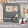 MeMoreCool Kids Play Couch Sofa  Grey Modular Convertible Foam Couch Soft Fold-Out Toddler Seating for Creative Play, Reading, Resting & Playroom Fun view 4