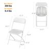 Allpop 10 Pack Plastic Folding Chair, 300lb Capacity, Portable Commercial Chair with Steel Frame for Home Office Wedding Party Indoor Outdoor Events, Stackable, White view 3