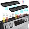 Hydream Stove Top for Silicone Shelf,30 Inch Magnetic Shelf Over the Stove Spice Rack,Kitchen Organizer Magnet Above Stovetop Back of Flat Storage Suctioned-Black view 1