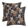2 Piece Scottish Terrier Throw Pillow Covers, Scottie Dog Lover Cushion Cover, Gift for Scottish Terrier Mom/Pet Dog Lover/Puppy Owner, Cute Puppy Print Pillowcases for Sofa Couch Home Decor view 1