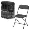 Allpop 10 Pack Plastic Folding Chair, 300lb Capacity, Portable Commercial Chair with Steel Frame for Home Office Wedding Party Indoor Outdoor Events, Stackable, Black view 1