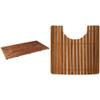 Bare Decor Giza Teak Shower Mat (35.5" x 19.75") and Peter Teak Toilet Mat (20" x 18") view 1