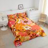 Abstract Bohemian Floral Botanical Comforter Set Full for Girls Women,Mid Century Modern Boho Bedding Set,Groovy Flower Quilt Set,Funky 1960s 1970s Swirls Floral Duvet Insert with 2 Pillowcases view 3