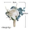 MOJUN Wedding Wrist Corsage and Boutonniere Set for Bride and Groom Artificial Rose and Handmade Silk Bride Wrist Corsage and Men Boutonniere Set for Wedding Prom Party Suit Decor view 2
