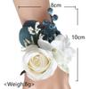 MOJUN Wedding Wrist Corsage and Boutonniere Set for Bride and Groom Artificial Rose and Handmade Silk Bride Wrist Corsage and Men Boutonniere Set for Wedding Prom Party Suit Decor view 3