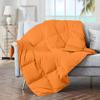 puredown Soft Feather Down Throw Blanket Lightweight Packable Couch Throw for Indoor and Outdoor Use,Throw 50"X70", Orange view 1