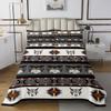 Erosebridal Bull Skull Bedspread Boho Moth Tribal Quilted for Kids Child Boys Girls,Exotic Sun and Moon Coverlet Set Geometric Aztec Decor Western Quilt Set Twin,Bohemian Room Decor Grey view 2