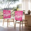 AMZRicher Careing Breast Cancer Chair Back Covers for Dining Chairs 4 Pack, Blush Pink Ribbon Healing Inspirationa Washable Stretchable Chair Slipcover Back Chair Protector for Wedding Party view 3