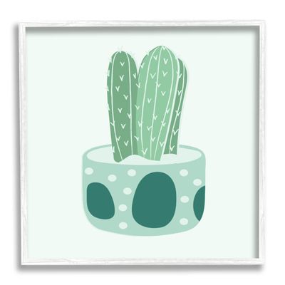 Stupell Industries Casual Green Patterned Cactus Giclee Framed Wall Art, Design by Lil' Rue