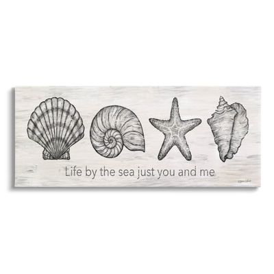Stupell Industries Life By Sea You & Me Beach Phrase Canvas Wall Art, Design by Annie LaPoint