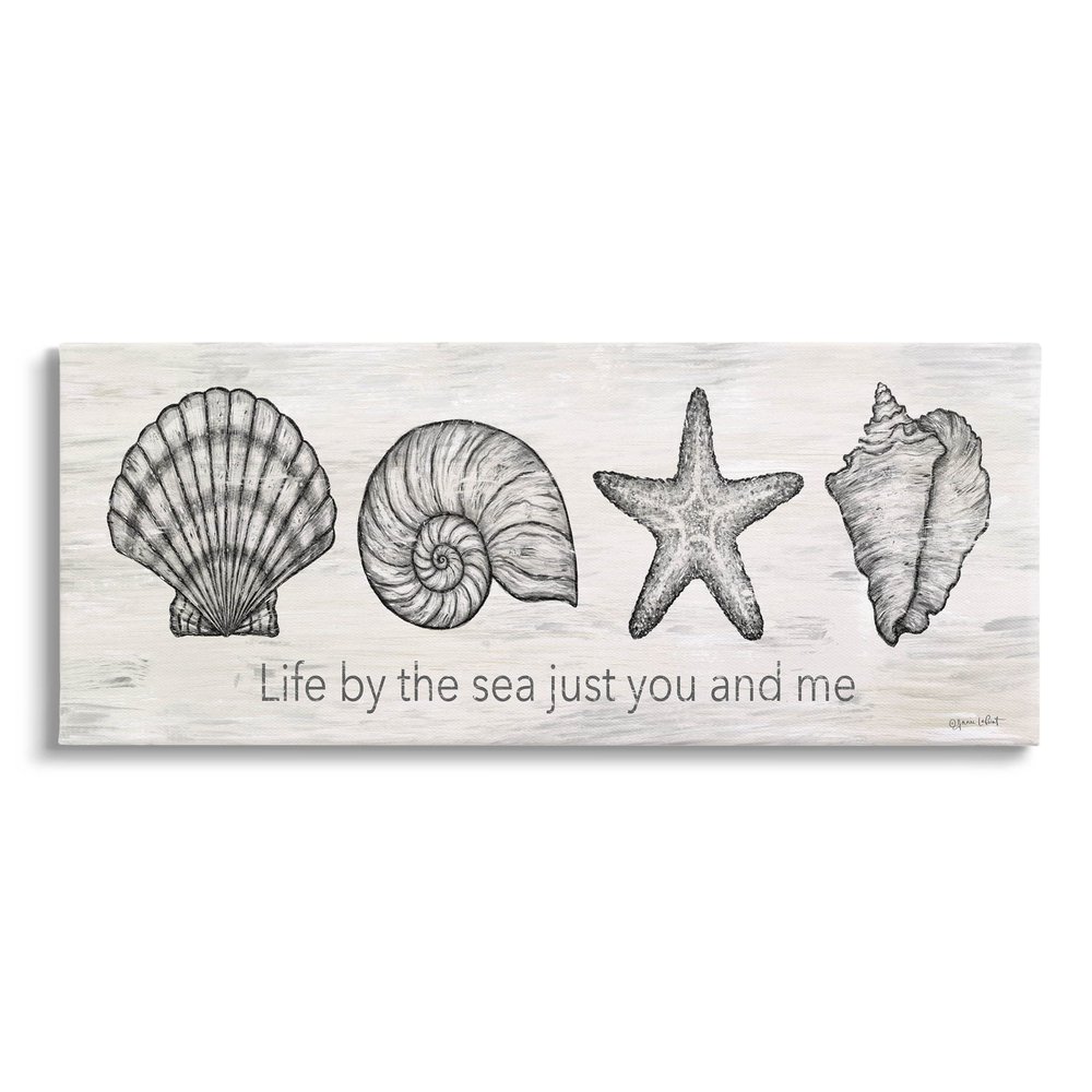 Stupell Industries Life By Sea You & Me Beach Phrase Canvas Wall Art, Design by Annie LaPoint