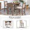 CKLMMC Farmhouse 3 Piece Counter Height Dining Table Set with Drop Leaf Round and 2 Upholstered Dining Chairs, Heavy Solid Wood Kitchen Dining Table Set for Small Place (Brown/Drop Leaf*A) view 3