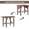 CKLMMC Farmhouse 3 Piece Counter Height Dining Table Set with Drop Leaf Round and 2 Upholstered Dining Chairs, Heavy Solid Wood Kitchen Dining Table Set for Small Place (Brown/Drop Leaf*A) view 4