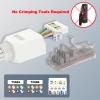 VCELINK Cat6A Tool-Free RJ45 Connector 24-Pack, Gold-Plated, UTP 23-26AWG view 2