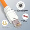 VCELINK Cat6A Tool-Free RJ45 Connector 24-Pack, Gold-Plated, UTP 23-26AWG view 4