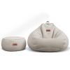 Bean Bag Chair Cover(Cover Only), Lounge Chair ice Silk Fabric with Zipper Memory Foam Sack Beanbag Replacement Cover for Adults and Kids, Without Filling,Powder,90cm*110cm view 1