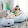 Bean Bag Chair Cover(Cover Only), Lounge Chair ice Silk Fabric with Zipper Memory Foam Sack Beanbag Replacement Cover for Adults and Kids, Without Filling,White,90cm*110cm view 2
