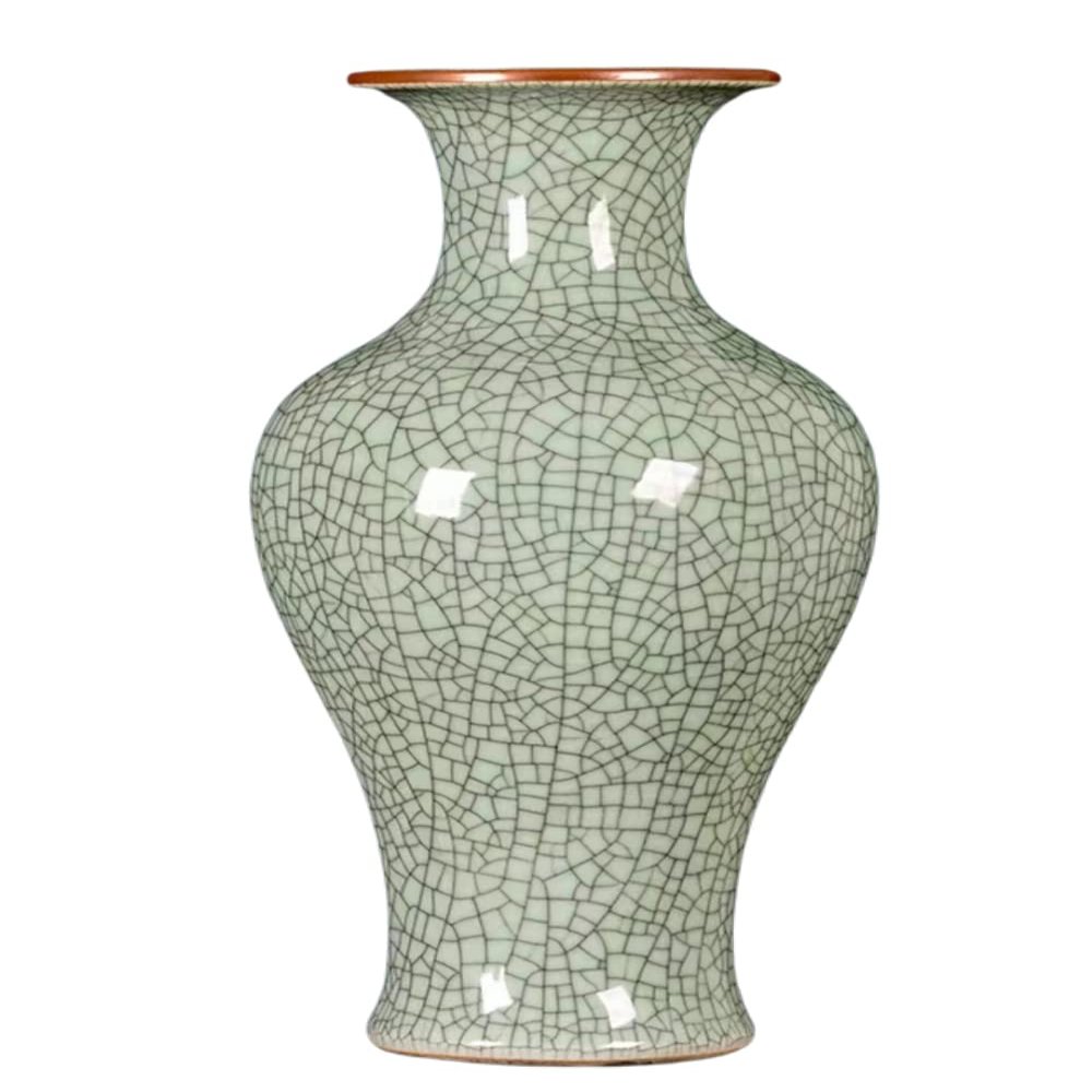 AMITVA Chinese Ceramic vase White Large Chinese vase Porcelain Flower vase Chinese Antique Ceramic vases Traditional Decorative Vase-A:high 43 CM