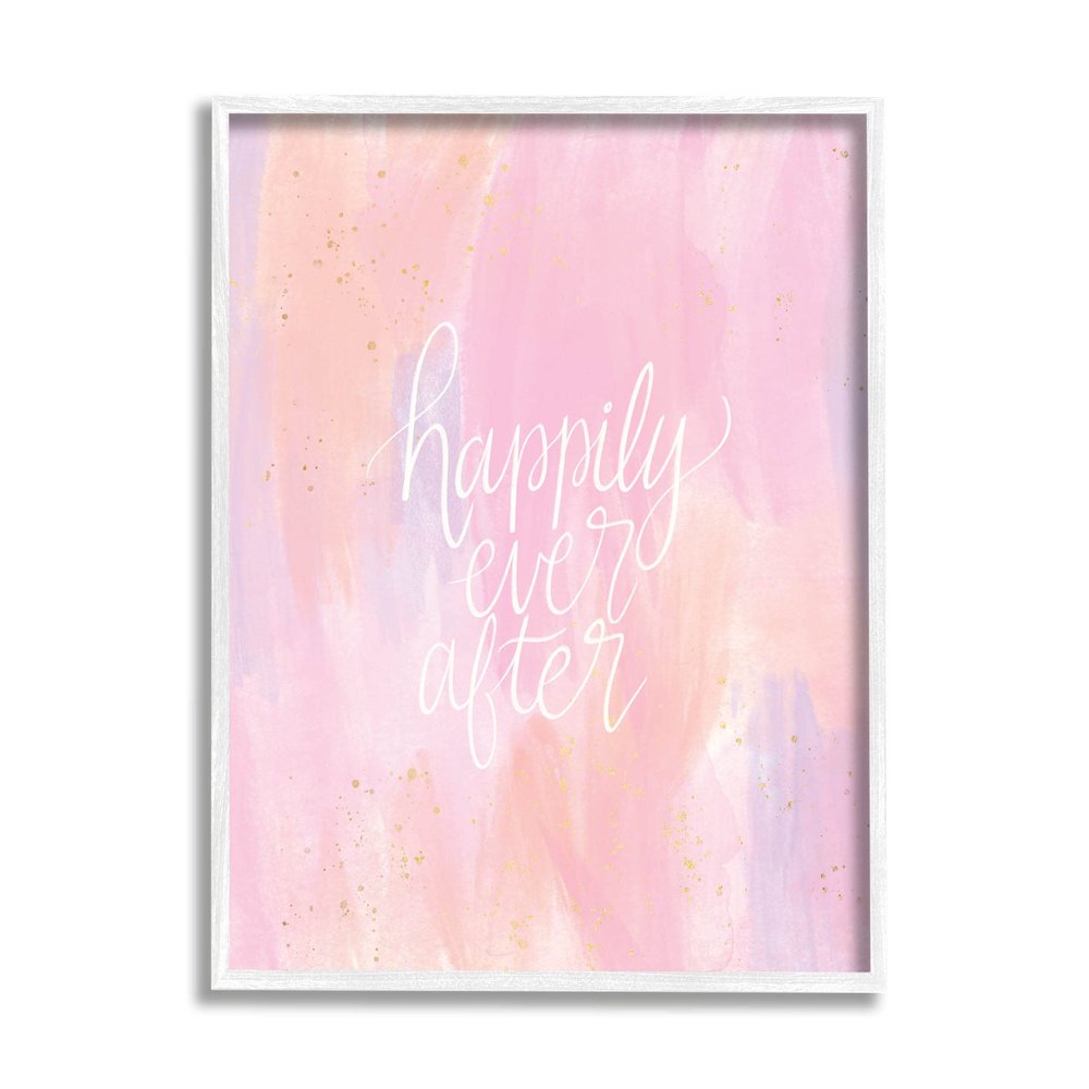 Stupell Industries Happily Ever After Pastel Romance Giclee Framed Wall Art, Design by Taylor Shannon Designs