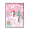 Stupell Industries Magical Christmas Pink Unicorn Giclee Framed Wall Art, Design by Angela Nickeas view 1