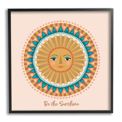 Stupell Industries Boho Be The Sunshine Pattern Giclee Framed Wall Art, Design by Caroline Alfreds