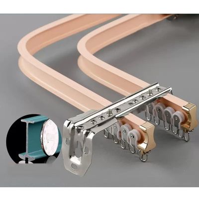 Curtain Double Tracks, Ceiling Or Wall Mounting Flexible Bendable Curved Ceiling Curtain Track For L Shape U Shape Bay Windows Shower Curtains Room Divider DIY ( Color : Wall hanging , Size : 1.2m/4ft