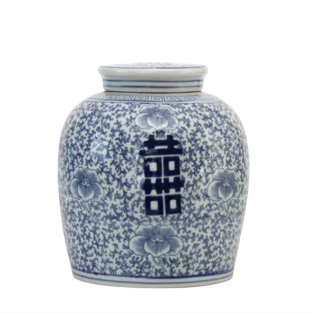 AMITVA Chinese Ceramic vase White Large Chinese vase Porcelain Flower vase Chinese Antique Ceramic vases Traditional Decorative Vase-A high 22 cm