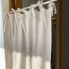 A.Monamour Short Curtain for Small Window Opaque Farmhouse Tie Top Linen Solid Beige Window Treatment Valance Window Panel Drapes Half Curtain for Kitchen Caf Bedroom Cabinet Curtain Door Curtain view 1