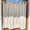A.Monamour Short Curtain for Small Window Opaque Farmhouse Tie Top Linen Solid Beige Window Treatment Valance Window Panel Drapes Half Curtain for Kitchen Caf Bedroom Cabinet Curtain Door Curtain view 2