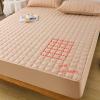 FCLDESHOP Easy Care Fitted Sheet,Thick Quilted Waterproof Bedding Sheets, Bedroom Homestay Guest Room Fitted Sheet Single Double King Size Bed,Beige,150 * 190cm+30cm view 2