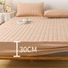 FCLDESHOP Easy Care Fitted Sheet,Thick Quilted Waterproof Bedding Sheets, Bedroom Homestay Guest Room Fitted Sheet Single Double King Size Bed,Beige,150 * 190cm+30cm view 3