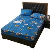 FCLDESHOP Breathable Mattress Protector,Children's Room Quilted Waterproof Bed Sheet, Kids Cartoon Print Non-Slip Mattress Sheet Mattress Cover Pillowcase,Blue,200 * 220m (3pcs) view 2