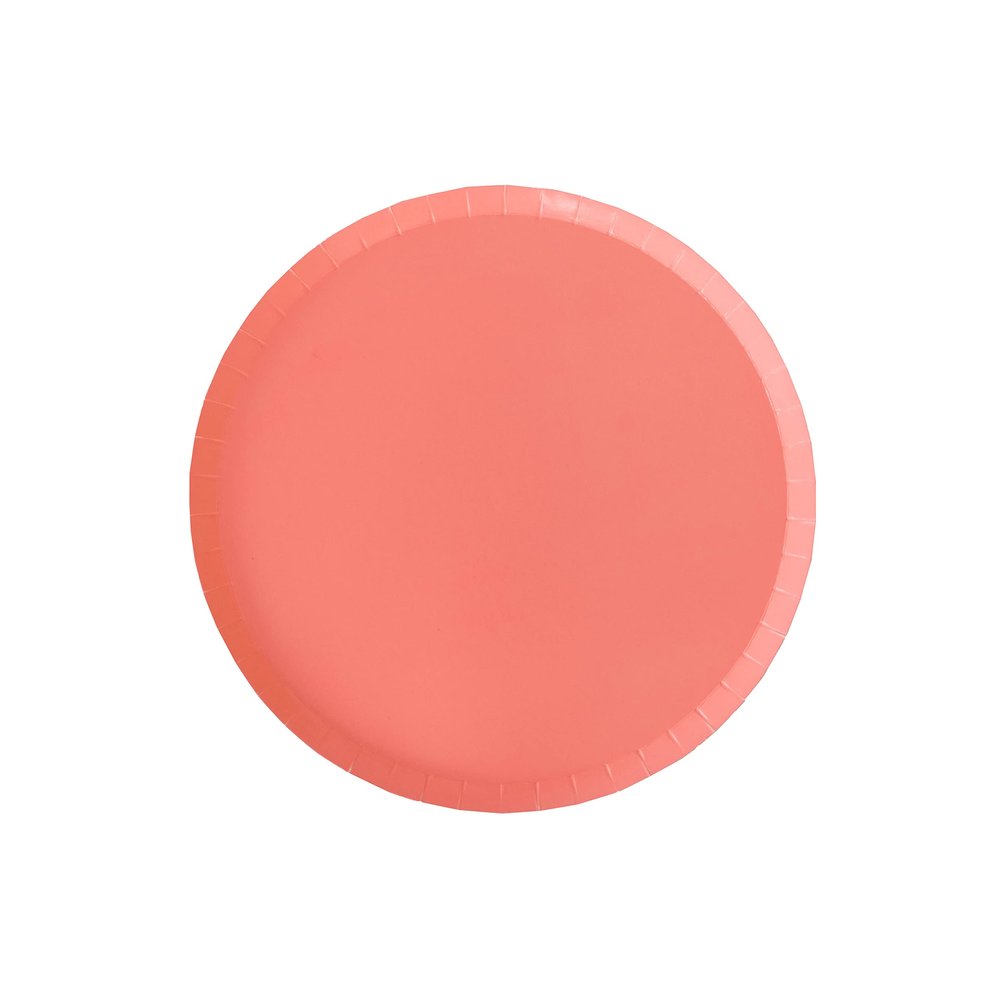 Jollity & Co Shade Dessert Plates - Cantaloupe Coral Orange Paper Plates - Pack of 8 Cake Plates Disposable - Party Plates for Baby Showers, Anniversaries, Summer Parties, Birthday Decorations