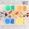Jollity & Co Shade Dessert Plates - Cantaloupe Coral Orange Paper Plates - Pack of 8 Cake Plates Disposable - Party Plates for Baby Showers, Anniversaries, Summer Parties, Birthday Decorations view 4