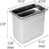TrueCraftware- Quarter Size 6" Deep Stainless Steel Anti-Jamming Steam Table Pan 22 Gauge- Chafing Steam Table Pans Catering Food Storage Metal Hotel Pan for Restaurant Events Catering Use view 2