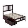 AFI, Tahoe Full Platform Bed with Matching Footboard & Set of 2 Under-Bed Storage Drawers, Espresso view 1